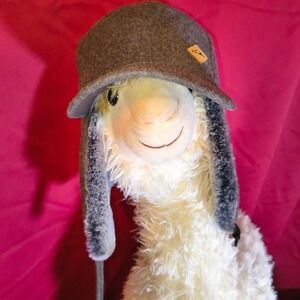 Fanatics Gray Wool Blend Faux Fur Lined Trapper Hat Baseball Cap Ear Flaps OSFM